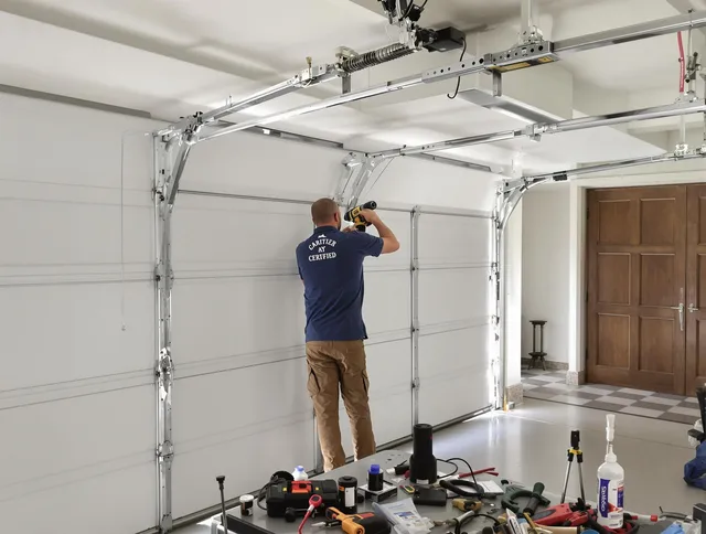 Paramount Garage Door Repair certified technician performing precision garage door repair in Paramount